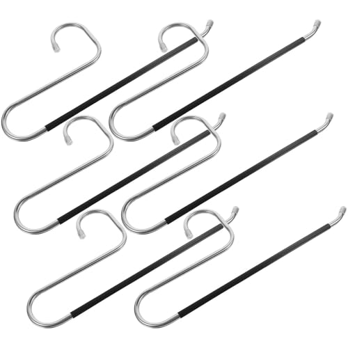 TEMPNAP 6 Perchas para Pantalones Diseño Antideslizante y Ahorro de Espacio de Acero Inoxidable Organizador para Armario Resistente y Funcional Color Plata