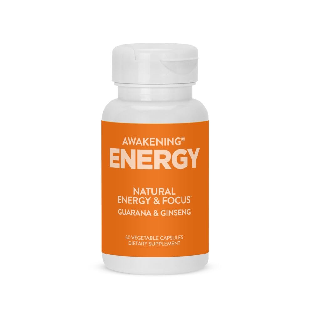 Awakening Natural Energy & Focus Supplement with Panax Ginseng, Guarana Extract & Chromium Picolinate | Brain Supplement for Focus, Energy, Mood & Clarity | Gluten Free Veggie, USA - 60 Caps — Amazon image 9