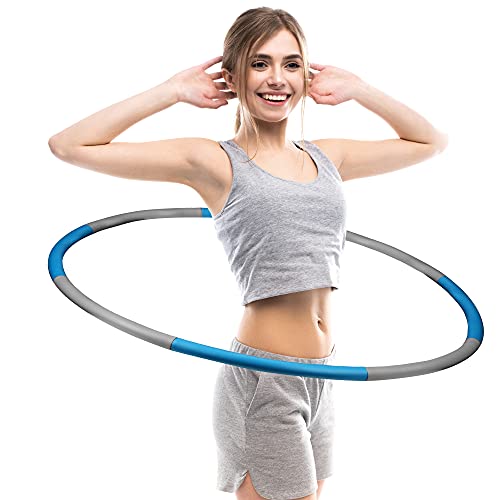 Hula Hoop Cerceau pour adulte - Perte de poids - Cercle de remise en forme - 6 à 8 segments - Amovible - Convient pour le fitness, le sport, le ventre Cover