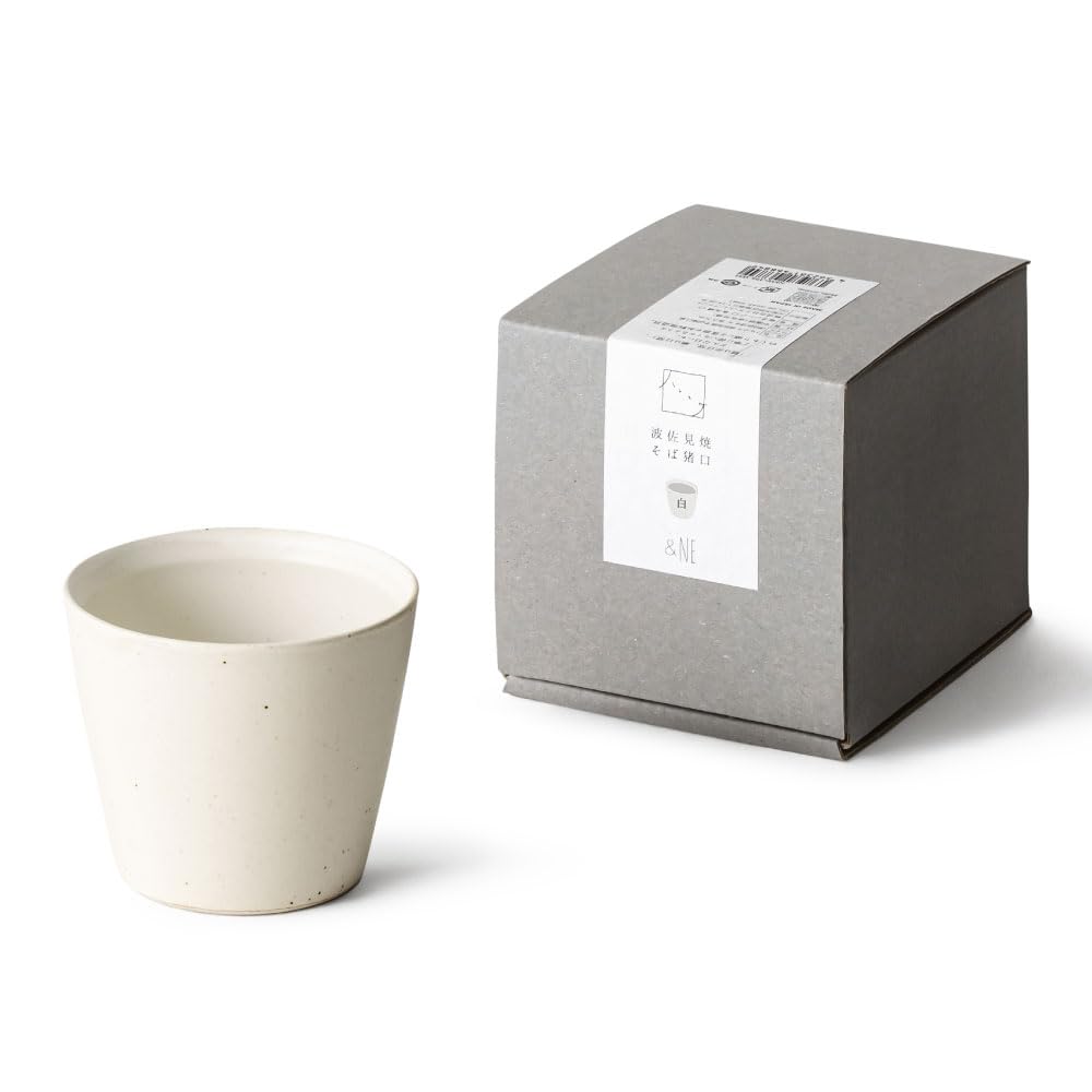 &NE Hasami Ware Soba Cup White Hare to Ke Diameter 3.1 x Height 2.8 inches (8cm x 7cm) Full Capacity 6.8 fl oz (200ml) Made in Japan Cup Tea Cup Semi-Porcelain Microwave Safe Dishwasher Safe Stylish 1