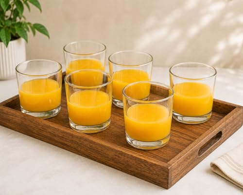 Image of Clear Glass Drinking Glasses Set for Water, Juice, Beverages, Set of 6 (9CD)