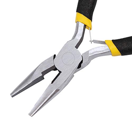 Image of 5 Inch Long Nose Pliers with Wire Cutter Smooth Jaws Mini Long Needle Nose Pliers for Jewelry Making Side Cutters Small Beading Pliers Micro Precision DIY Handcraft Tool