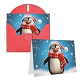 ppthsnvb biglietti di auguri con busta, biglietti vuoti di natale divertente pinguino divertente biglietto di ringraziamento 10,2 x 15,2 cm biglietto di compleanno get well biglietti vuoti per