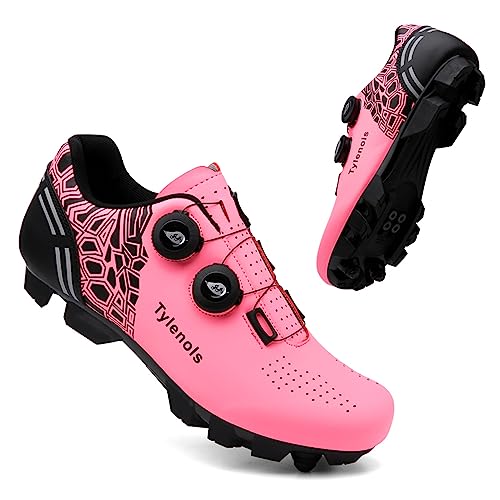 Youngtie Zapatos Bicicleta Montaña Hombres Zapatos para Mujeres Zapatos Bicicleta Montaña Profesionales Zapatos Deportivos Compatibles con Zapatos de Bicicleta SPD Rose EU39