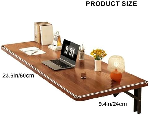 Fold Down Wall Mounted Desk - Space Saving Floating Table for Office, Home & Kitchen - Compact Folding Wall Shelf, Modern Workspace Solution, Easy Installation
