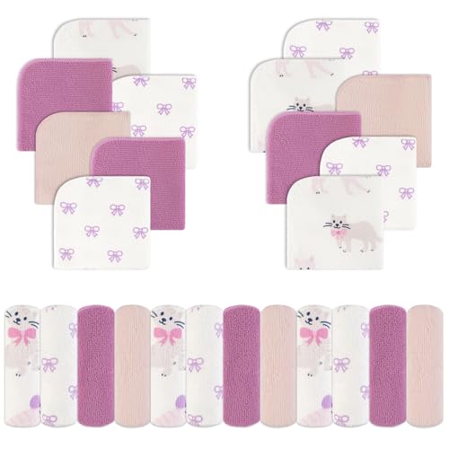 Image of Viviland Baby Washcloths 24 Pack, Toddler Wash Cloths for Bath, Super Soft & Absorbent Bath Towel for Newborn and Infants, Baby Towels Care for Baby's Sensitive Skin