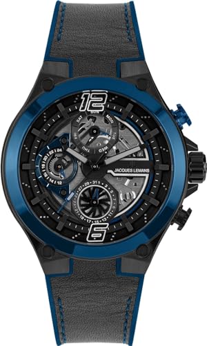 Jacques Lemans Manchester cadeau idéal montre chronographe homme cadran squelette