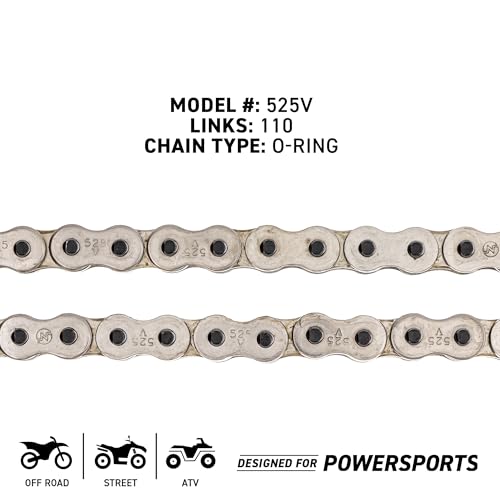 Cadena de transmisión para motocicleta 525 O-ring de 110 eslabones 4