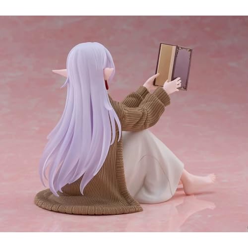 Image of LUNK Anime Frieren Action Figure,Frieren Manga Character Frieren Figurine Sitting Statue PVC Model Desktop Decoration Collectible Gifts,13cm /5.1in