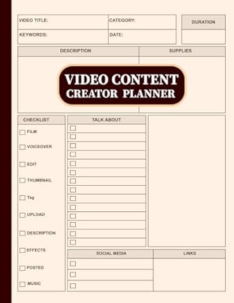 Stay Organized As A Blogger - Tips And Tools For Time Management 3 Video Content Creator Planner: Notebook for Tracking & Planning Y...