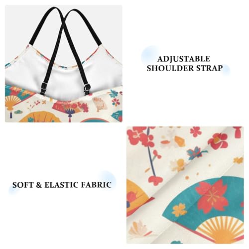 Hand Drawn Cute Japanese Fans Kids Girls 1 Piece Swim Suit Summer Swimwear Adjustable Strap Quick Dry3