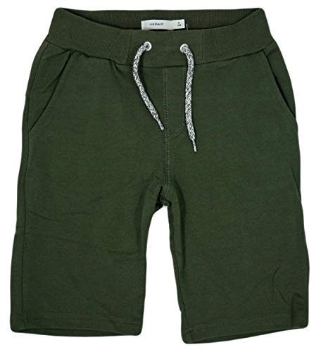 NAME IT Jungen Shorts NKMHONK Long Sweatshorts Short Kinder Kurze Hose, Farbe:Grün, Größe:122