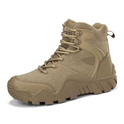 Botas de Senderismo de Media caña, Zapatos Impermeables para Caminar, mochileros al Aire Libre, Zapatos para Escalada y Trekking, Ligeros y Transpirables Beige 38