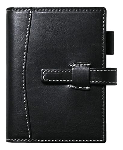 BlancCouture システム手帳 ミニ6 サイズ 本革 15mm ノワール(黒色)