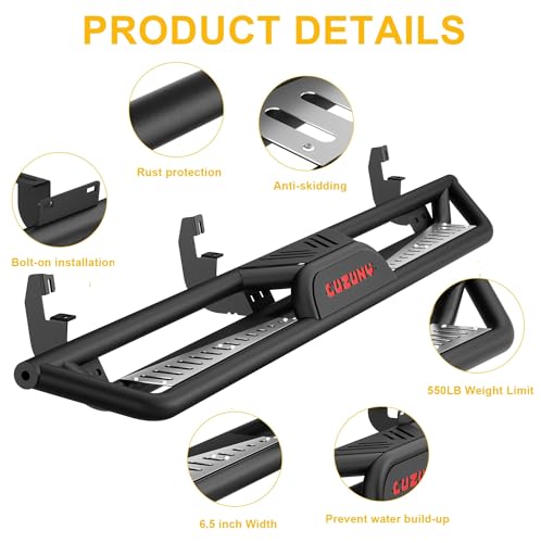 Estribos laterales negros para Chevy Colorado Crew Cab miniatura 3