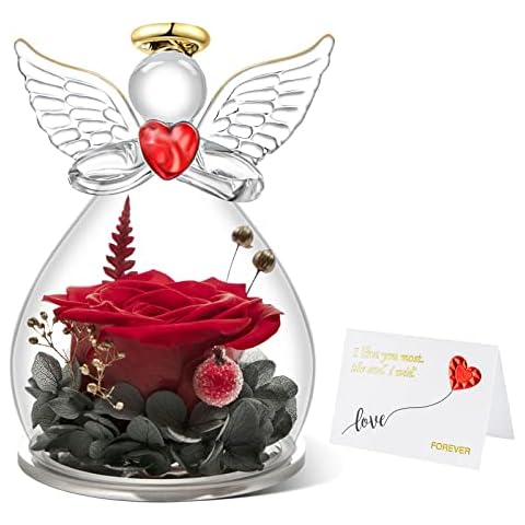 Rosa Preservada en Ángel Figuras Regalos para Mamá Cover