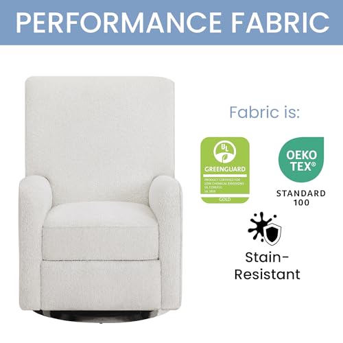 Image of Delta Children Nest Nursery Swivel Recliner - Fabric is GREENGUARD Gold Certified and Oeko-TEX Standard 100 - Upholstered in a Unique Chenille Yarn for Blanket Like Softness, Oyster