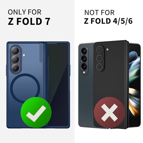 MOBOSI Magnetic for Z Fold 7 Case with Privacy Screen Protector, Samsung Galaxy Z Fold7 Cover[Compatible with Magsafe & Full Body Hinge Protection] Shockproof Phone Cases for zfold 7, Blue by MOBOSI - Image 6