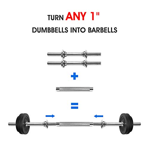 Yes4All 1-inch Dumbbell Connector Bar – 12-inch Long Barbell Connector (Chrome, 3lbs) by Yes4All - Image 3