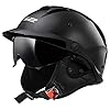 LS2 Helmets Rebellion Motorcycle Half Helmet (Gloss Black - Medium)
