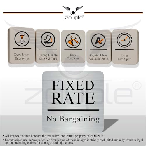 Image of Fixed Rate Sign, 6x6 Inch, Durable Steel, Self-Adhesive