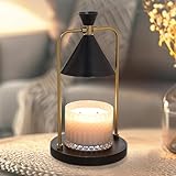 Sheffield Home Lámpara calentador de velas de cristal, elegante calentador de velas para fragancia duradera, diseño elegante, 12 x 7, vela de hierro negro
