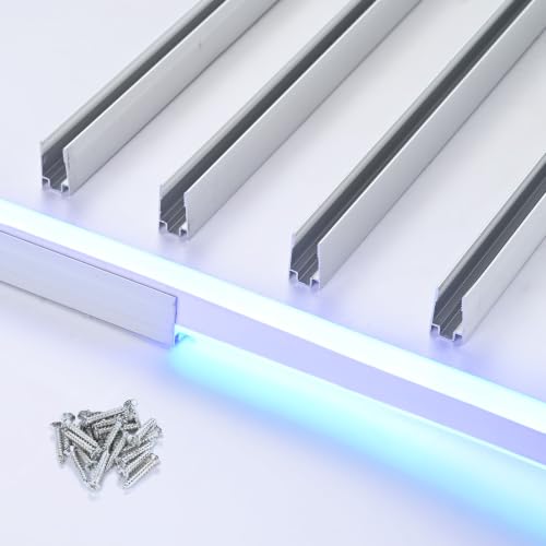 Image of Yescom 5Pack 3ft Commercial RGB Rope Light Aluminium Track Channel | 8x12mm, 1m Long Straight Mounting Rails, Ideal for indoor outdoor DIY, Compatible with 8x18mm Bilume RGBW