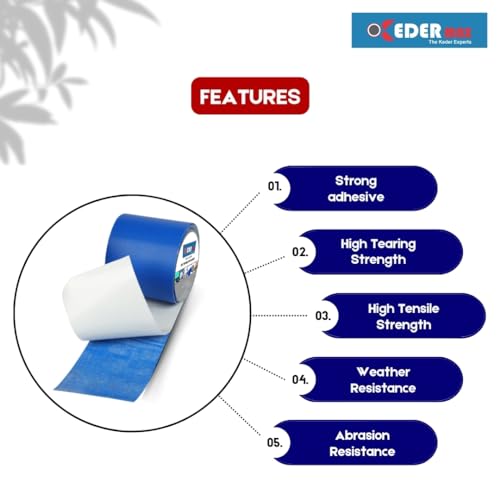 Image of PVC Tarpaulin Repair Tape for Quick Fixes | Self-adhesive and Waterproof | Best for Tarpaulin Repair, Pond lining, Fish tank, and Truck cover (9.5cm x 5m, length, Blue)