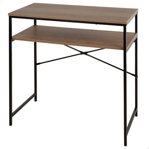 AKTIVE MAX Home Mesa Escritorio Rectangular, 77x40x75 cm, Peso máximo soportado 26 kg, Tablero Madera, Estructura Acero Negro, Oficina y Estudio, Estilo Industrial, Mesas Ordenador, (18442)