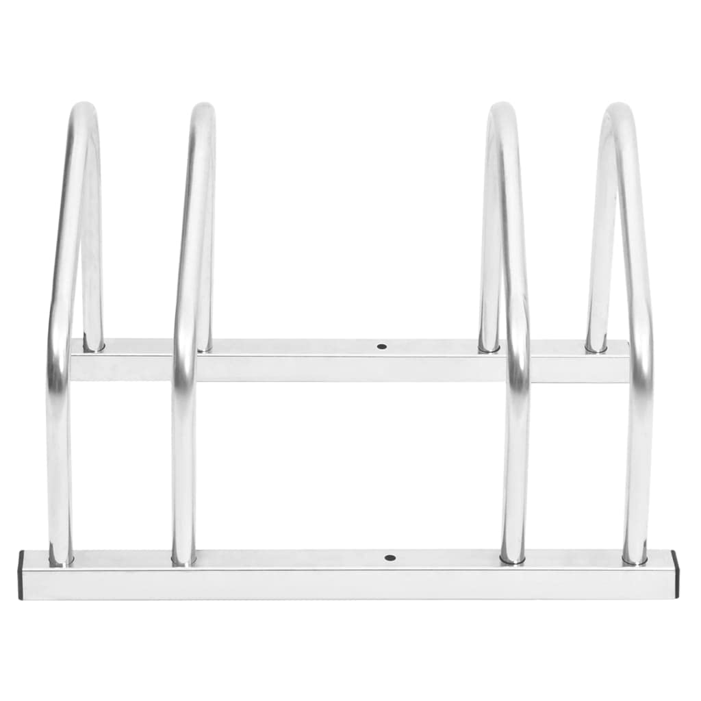 vidaXL Porte-vélos pour 2 Vélos, Support de Bicyclettes avec Rangement, Râtelier de Vélo au Sol Garage Jardin Terrasse, Acier Galvanisé