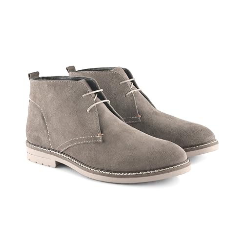 Silver Street London Newington - Botas chukka de piel de ante para hombre, ligeras, duraderas, inteligentes, casuales para hombre, gris, 45 EU