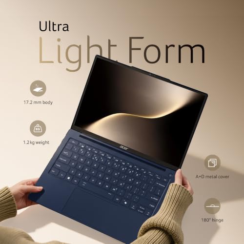 Image of Acer Swift Pro AI PC,Intel Core Ultra 5 Processor 125H,Office 2024 + M365 Basic,16GB LPDDR5 RAM /512 SSD, 35.56cm /14 inch WUXGA IPS Display, Win 11Home,Blue,1.2Kg,SFP14-55,BL Keyboard,Thin & Light Laptop