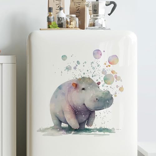 Vinilo decorativo Hippopotamus acuarela 30x30 cm miniatura 7