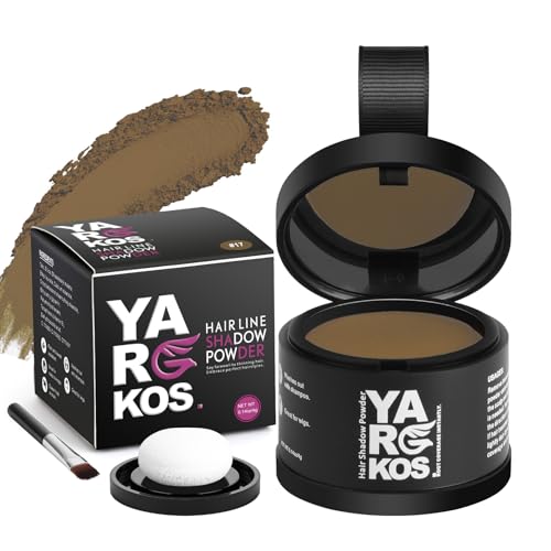 Yargkos Hairline Shadow Powder, Root Touch Up Powder per una copertura istantanea dei capelli grigi, copertura per radici di colore da donna, per diradamento, correttore radice da uomo, biondo scuro
