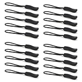 Zipper Pulls, Upgraded Zipper Pull, Premium Zipper Pull Replacement (20PCS Black) Zipper Tab Tags Cord Extension Fixer for Luggage, Backpacks, Jackets, Purses, Handbags