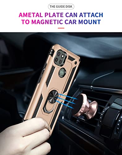 Case Cover Bundles Compatible With Motorola Moto G9 Power Case Mobile Phone With Magnetic Holder Case, Heavy Duty Shockproof Protection Compatible With Motorola Moto G9 Power Phone Case (Color : Gold #TOP4