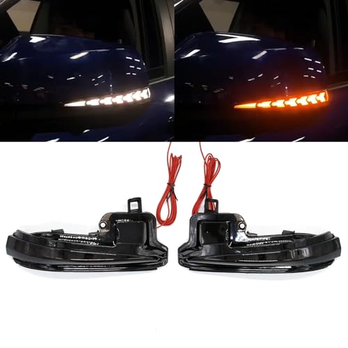 ECAHAYAKU LED Side Mirrors Light Sequential Turn Signal Lights Indicator Blinker Fog Lamp Fit For 2019-2023 Toyota RAV4 XA50,2016-2023 Tacoma,2020-2023 Highlander XU70