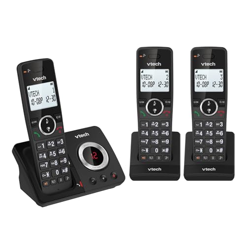 VTech DECT Ans Fil à 3 combinés, répondeur, Blocage d'appel, rétroéclairé, conférence, 18 Heures d'autonomie, amplificateur de Volume, Haut-Parleur Mains Libres,...