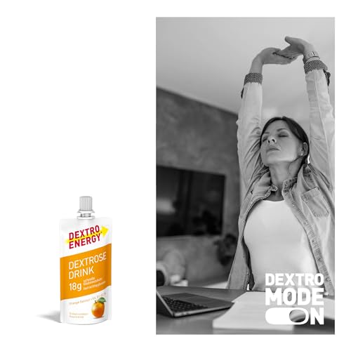 DEXTRO ENERGY DEXTROSE DRINK ORANGE -16x50ml (16er Pack) - flüssiger Traubenzucker für Zuckerhaushalt, 24g schnell verfügbare Kohlenhydrate für Ausflüge, Arbeit oder Lernen
