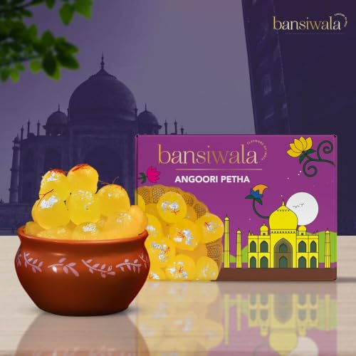 Image of Bansiwala Angoori Petha 350g Pack of 2 - Original Agra Ka Petha | Soft and Juicy Indian Sweet | Sweets Gift Box | Vegan & Preservative-Free | Delicious Indian Mithai!