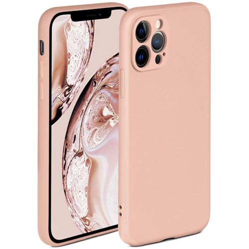 Coque silicone iPhone 12 Pro double couche souple antichoc rose mat