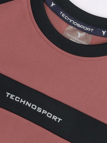 Image of TECHNOSPORT Boy's Polyester Slim Fit Crew Neck Half Sleeve T-Shirt with Technocool+, Anti Microbial Propeties for Sports and Regular Use
