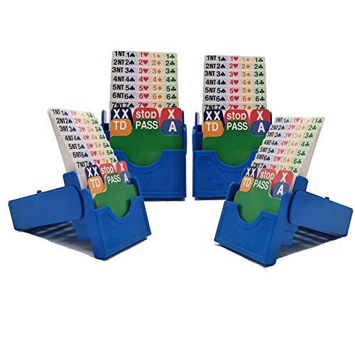 Jranter Set of 4 Bridge Bidding Boxes for Bridge Game Blue