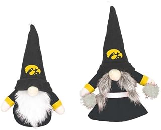 University of Iowa Plush Set of 2 Gnome Hanging Decorations by Hanna’s Handiworks- Fan/Cheerleader Holiday/Dorm Ornaments- Ideal Gift for Graduation/Alumni- Show Your NCAA Team Spirit