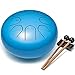 Lronbird Steel Tongue Drum Percussion, 6 Inch 8 Notes Musical Instruments, Music Gifts for Family Friends (Blue)