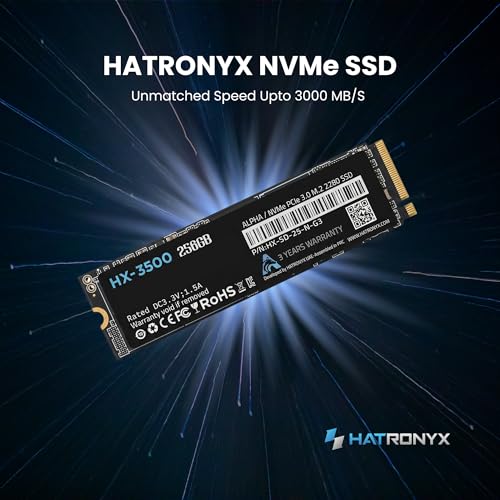 Image of Alpha HX-3500 256GB NVMe M.2 SSD 2280 | PCIe Gen 3x4 Internal SSD with Micron 3D TLC NAND | Up to 3000MB /s Read 2600MB /s Write | High Speed Storage for Gaming | 3+3 Year's Extended Warranty