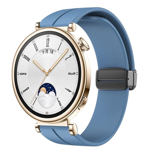 Bracelet silicone de rechange bleu 18mm compatible Huawei Watch GT 4 41mm