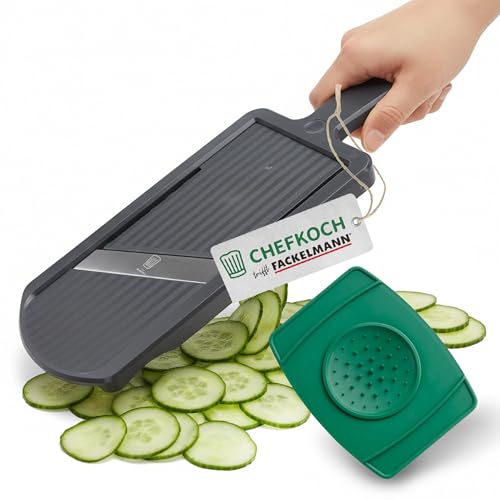 Chefkoch trifft Fackelmann Gemüsehobel mit Restehalter – Mandoline mit extrascharfen...