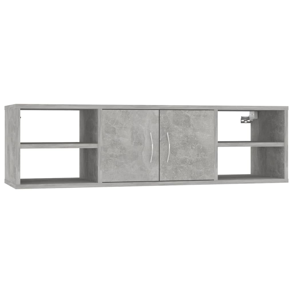 vidaXL Scaffale a Parete Grigio Cemento 102x30x29 cm Legno Multistrato