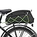 SM SunniMix Rear Rack Bag Saddle Bag with Shoulder Strap Bicycle Trunk Pannier Waterproof for Mountain Road Bikes Shopping Travel, Green